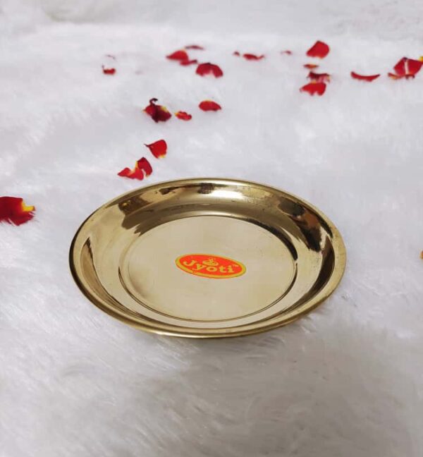 Plain Plate [Brass] [4.5 Inch] – Traditional Brass Pooja Plate for Daily Use