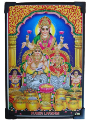 Lakshmi Kuberar Photo Frameless Beading With Glitter Matt [Small]