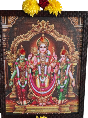 Murugan With Valli and Devayani Photo Frame with Glitter Matt Finish [10x7 Inches]