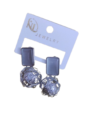 Fancy Trapped Pearl Stud Earrings