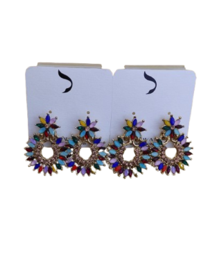 Fancy Multicolor Stone Earrings 1 Pair only
