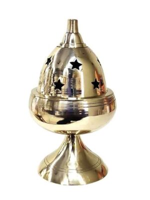 Nandha Vilaku With Stand & Lid [Brass]