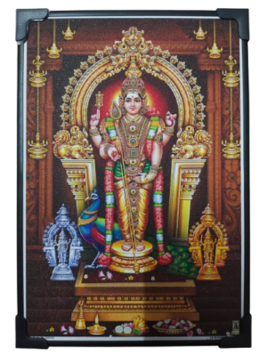 Thiruchendoor Murugan Raja Alangaram Photo Frameless Beading With Glitter Matt [Without Glass] [Small]