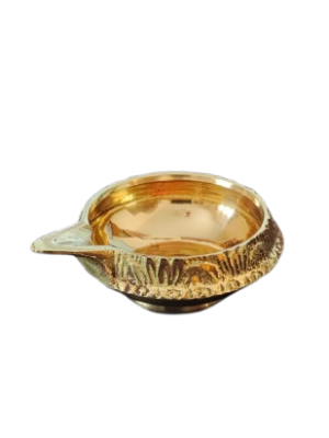 Kubera Vilaku [Small] [Brass] [2.5 Inch x 0.8 Inch]