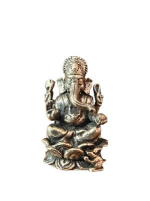 Ganapathy In Lotus Miniature [Brass] [1 Inch]