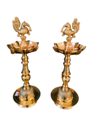 7 Face Vilaku Set of 2 [Brass] [12 Inch]