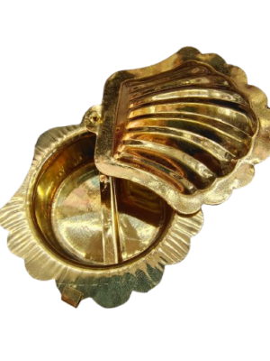 Shell Type Kumkuma Chimil (Kumkumam Box) [Brass]
