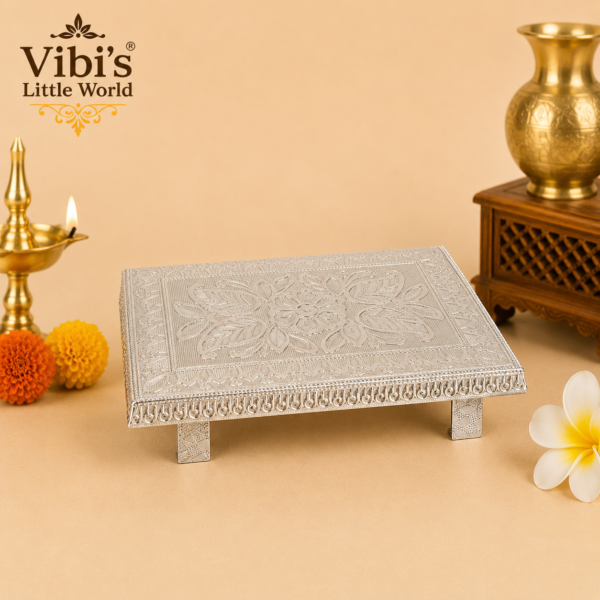 Pooja Peedam Silver Wrapped [Wooden]