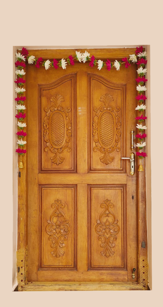 Toran for Main Door Entrance Garland – White & Pink Flowers [Handmade] [Artificial]