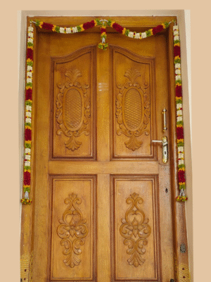 Toran for Door Entrance - Artificial Garland - Jasmine Buds and Red Rose Style [Handmade]