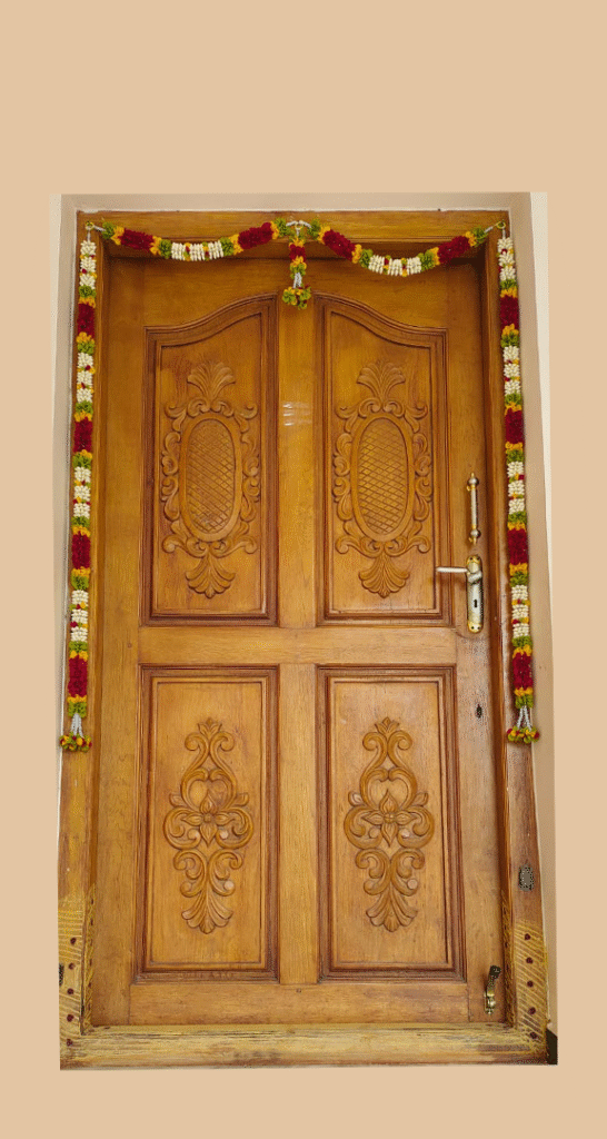 Toran for Door Entrance - Artificial Garland - Jasmine Buds and Red Rose Style [Handmade]