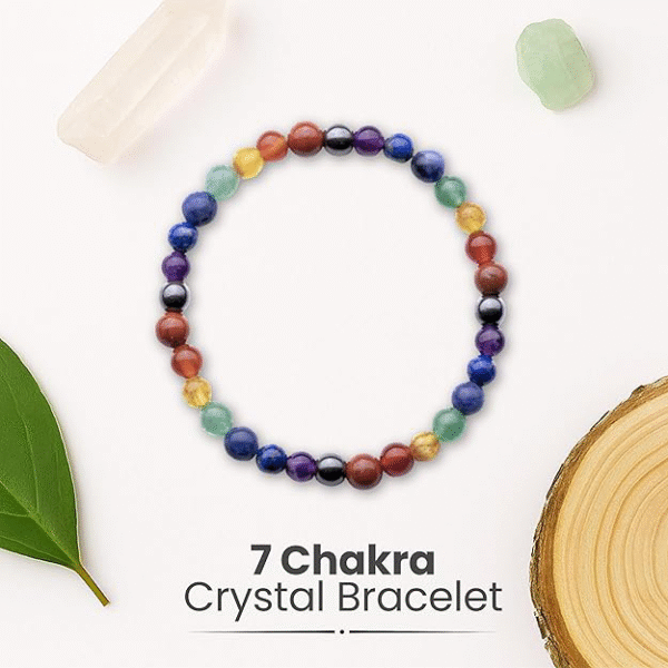 Seven Chakra Stone Bracelet for Men & Women – Aura, Chakra & Reiki Crystal Healing [With Certificate] [8mm Beads]