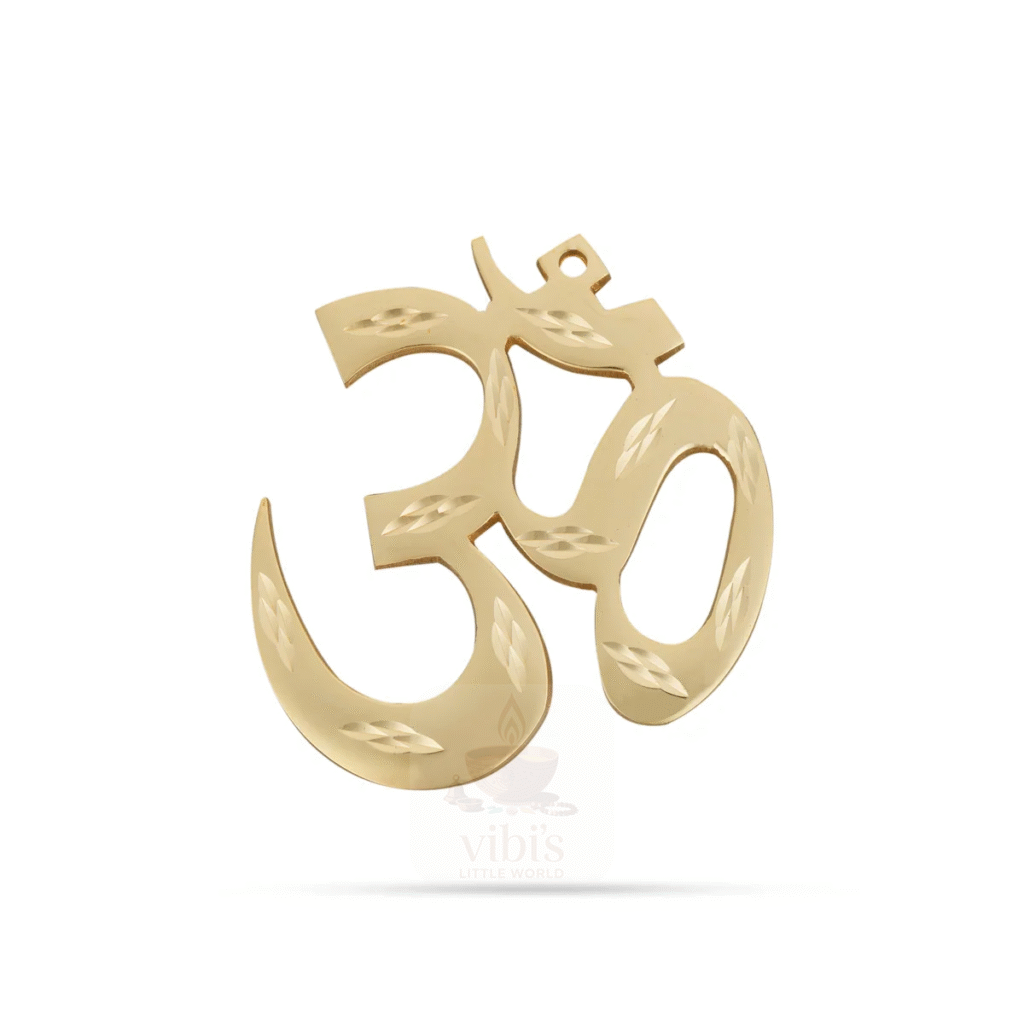 Om Design Wall Hanging [Brass] [3.25 x 2.75 Inches]