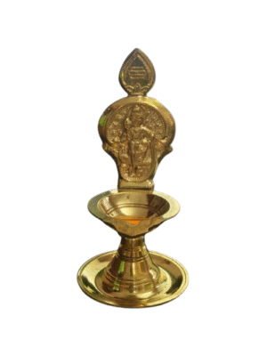 Om Vilaku With Standing Murugan Imprint [5.75 Inch] [Brass]