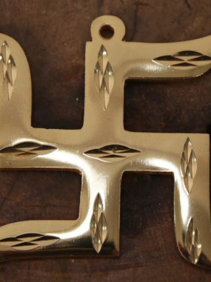 Swastik Wall Hanging [Brass] [2.5 Inch]