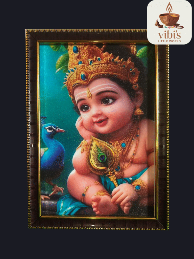 Baby Murugan Photo Frame With Glitter Matt Finish [7.5 x 10 Inches]