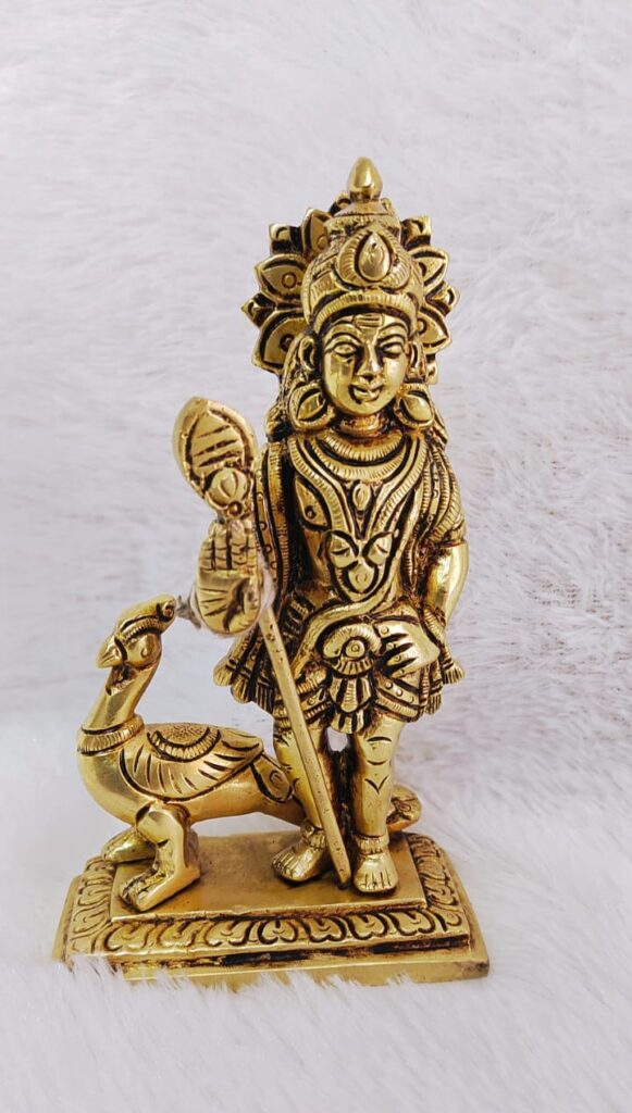 Murugan Statue [5.5 Inch] [750g] [Brass] – Divine Brass Idol for Pooja & Decor