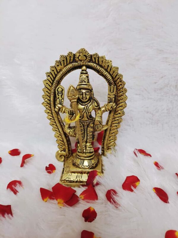 Murugan Statue With Arch [Brass] [5 Inch] [425g] – Lord Murugan Brass Idol for Home Pooja & Decor