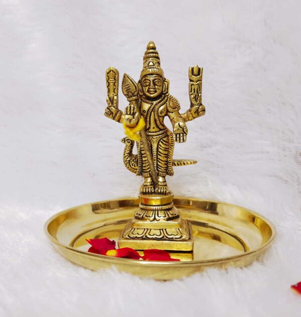 Murugan Statue [Brass] [4.5 Inch] [240g] – Lord Murugan Brass Idol for Home Pooja & Spiritual Decor