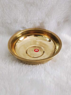 Bowl [Brass] [6.75 Inch Width] [1.75 Inch Height] – Traditional Brass Bowl for Pooja & Home Use