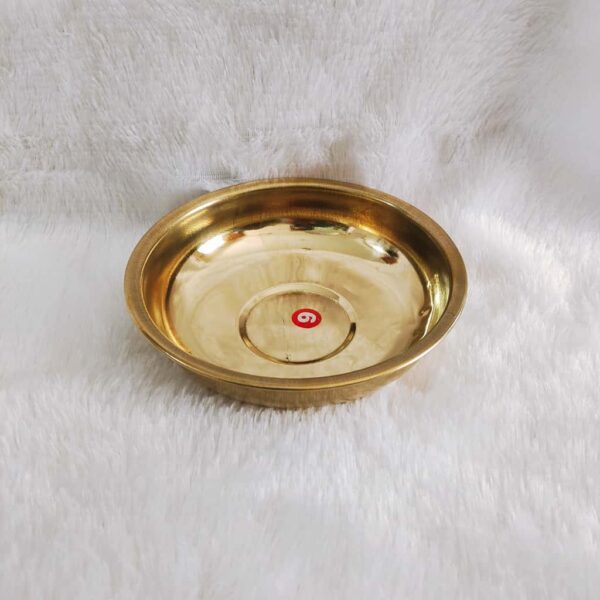 Bowl [Brass] [6.75 Inch Width] [1.75 Inch Height] – Traditional Brass Bowl for Pooja & Home Use