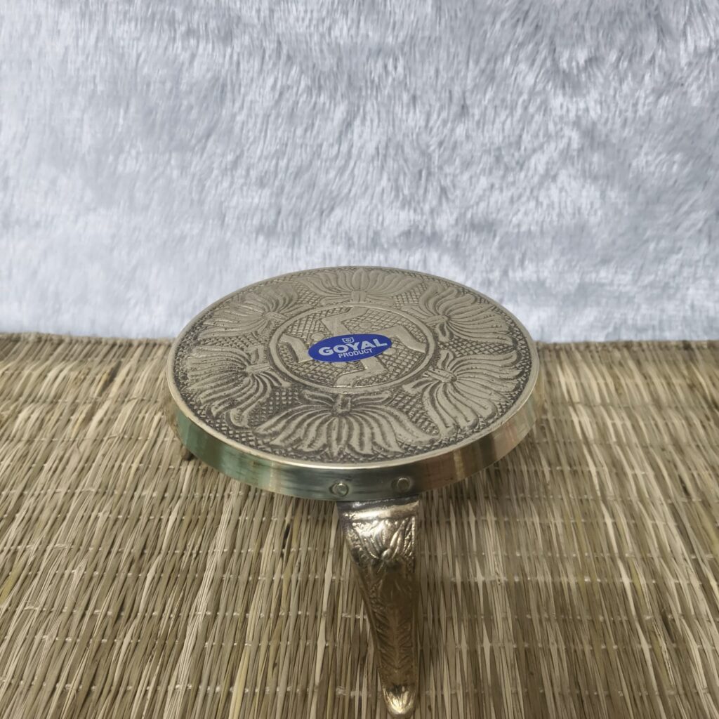 Swastik Platform for Idols and Diyas [Brass] [5.5 Inch Diameter] [3.5 Inch Height]