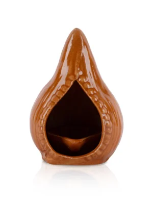 Coconut Shape Agal Vilaku [Ceramic] – Auspicious Diya for Pooja & Festive Décor
