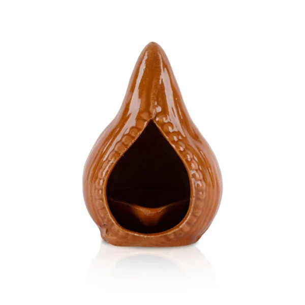 Coconut Shape Agal Vilaku [Ceramic] – Auspicious Diya for Pooja & Festive Décor