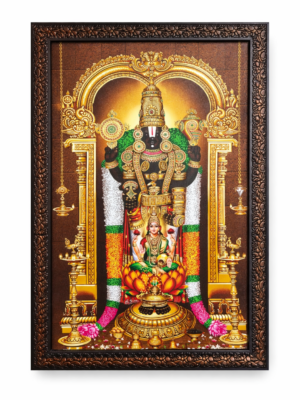 Lord Balaji Venkateshwara Photo Frame With Glitter Matt Finish [12 × 18 Inches] – Divine Wall Frame for Home & Temple