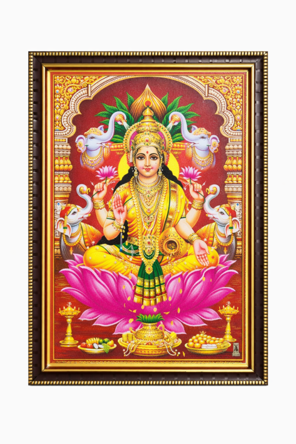 MahaLakshmi in Yellow Saree Photo Frame With Glitter Matt Finish [8 X 10 Inches]