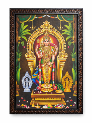 Thiruchendur Murugan Photo Frame With Glitter Matt Finish [12 x 18 Inches]