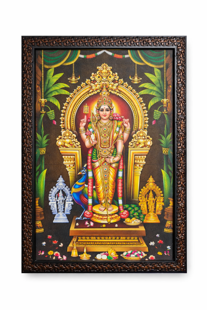 Thiruchendur Murugan Photo Frame With Glitter Matt Finish [12 x 18 Inches]