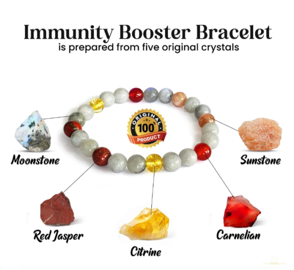 Immunity Booster Bracelet [Certified] [8mm] – Original Crystal Bracelet for Strength, Vitality & Well-Being