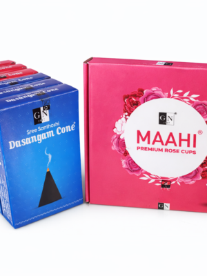 GN Dasangam Cone Combo With Rose Cup Sambrani – Temple Aroma Set for Pooja & Divine Fragrance
