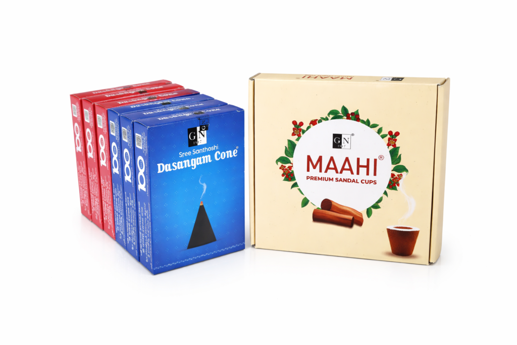GN Dasangam Cone Combo With Sandal Cup Sambrani – Temple Fragrance Set for Pooja & Spiritual Ambience