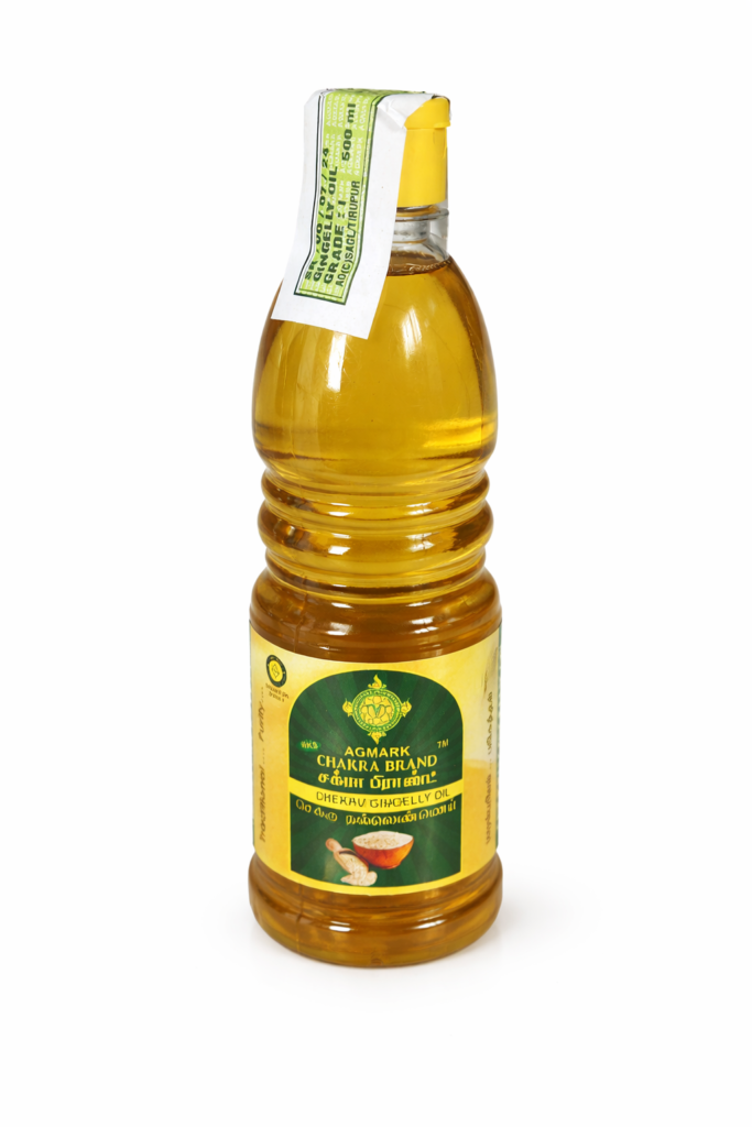 Chekku Gingelly Oil [500ml] – Cold-Pressed Sesame Oil for Pooja, Deepam & Traditional Use