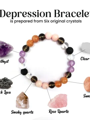 Depression Support Bracelet [8mm] [Certified] – Healing Crystal Bracelet for Emotional Balance, Calm & Positivity