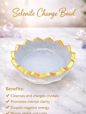 Selenite Bowl – Natural Crystal Cleansing Bowl for Energy Purification & Charging