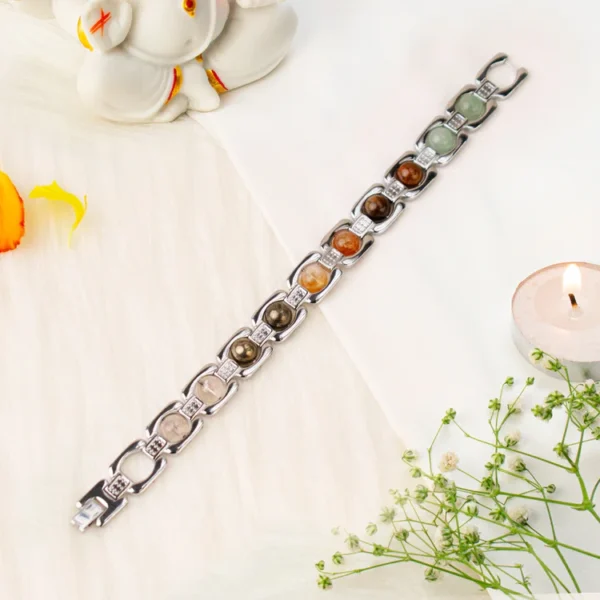 Metal Dhan Yog Bracelet – Silver Finish | Prosperity & Wealth Attraction Bracelet