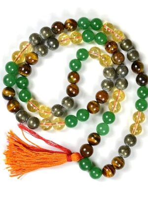 Money Magnet Mala [Certified] [8mm] [108 Beads] – Prosperity Crystal Mala for Wealth & Abundance