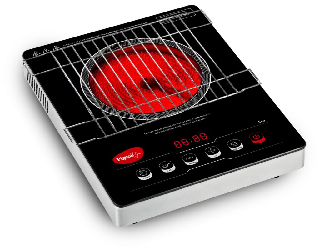 Pigeon Eva Infrared Cooktop [2000 Watts] [2 Years Warranty] – Fast, Safe & Efficient Cooking