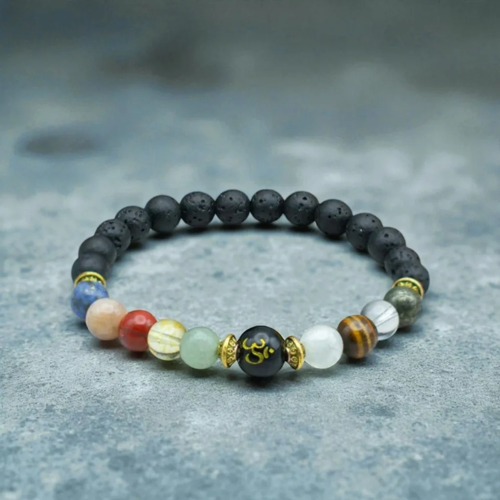 Navagraha Bracelet [Certified] [8mm] – Powerful Nine Planet Crystal Bracelet for Balance & Protection
