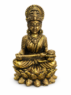 Annapoorani in Lotus Statue [Premium Brass] [2 Inch] – Divine Goddess of Nourishment & Abundance