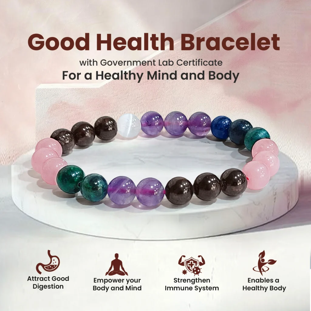 Good Health Bracelet [8mm] [Certified] – Natural Crystal Bracelet for Wellness, Vitality & Balance