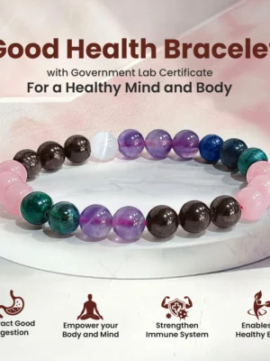 Good Health Bracelet [8mm] [Certified] – Natural Crystal Bracelet for Wellness, Vitality & Balance