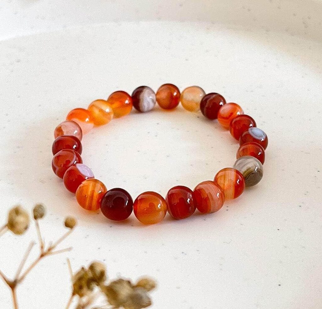 Carnelian Bracelet [8mm] [Certified] – Natural Crystal Bracelet for Confidence, Motivation & Success