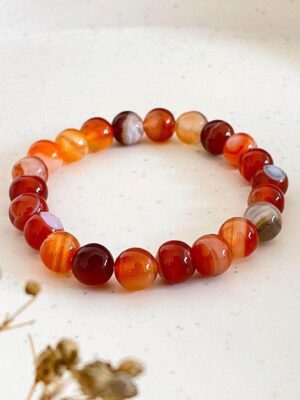 Carnelian Bracelet [8mm] [Certified] – Natural Crystal Bracelet for Confidence, Motivation & Success