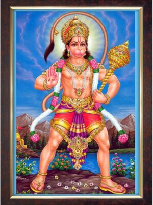 Hanuman Photoframe With Glitter Matt Finish [A4] – Divine Wall Frame for Strength, Protection & Devotion