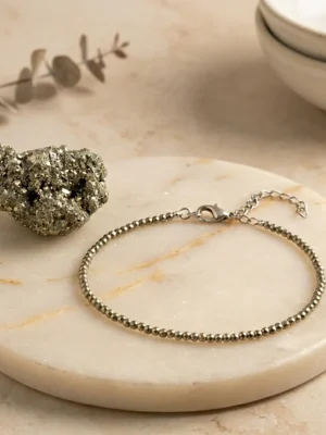 Pyrite Anklet [Certified] – Money Magnet Anklet for Wealth, Confidence & Protection