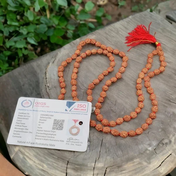 Rudraksha Mala [6mm] [108 Beads] [Certified] – Sacred Japa Mala for Spiritual Growth, Protection & Peace